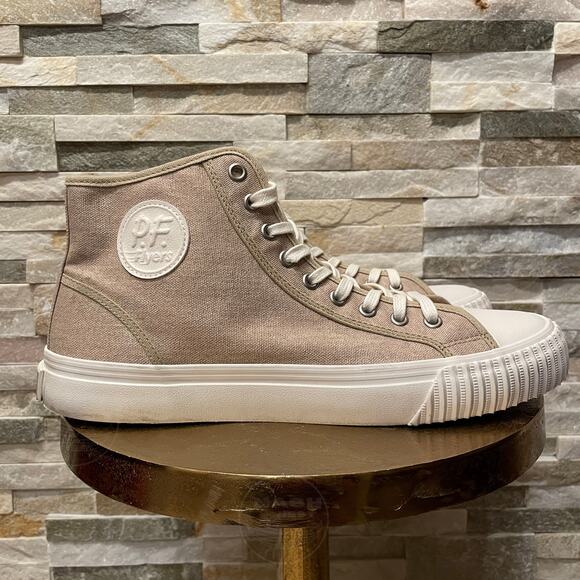 PF Flyers Center Hi 10.5M Sandstone Sneakers | Retro Canvas High Top Shoes NWOB - Picture 2 of 13